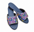 (FBLU-ORPUR) Blue Flats - Purple Beaded Orchid