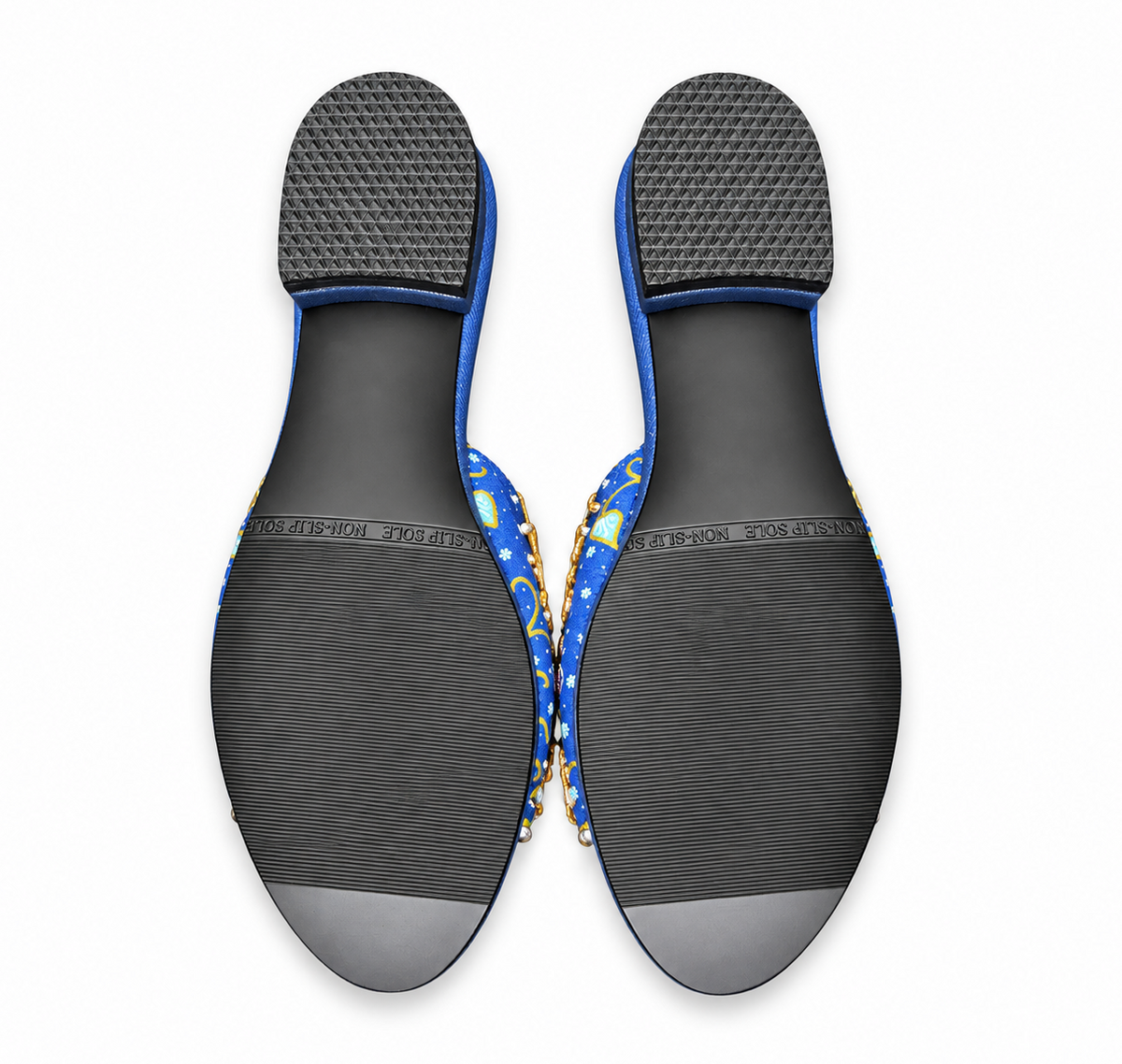 (FBLU-ORPUR) Blue Flats - Purple Beaded Orchid
