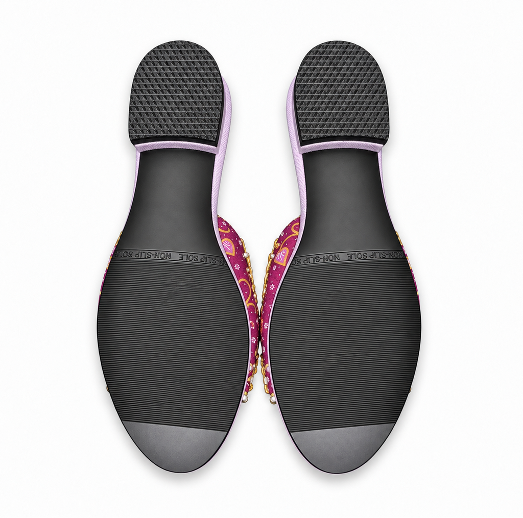 (FPUR-ORRED) Purple Flats - Red Beaded Orchid