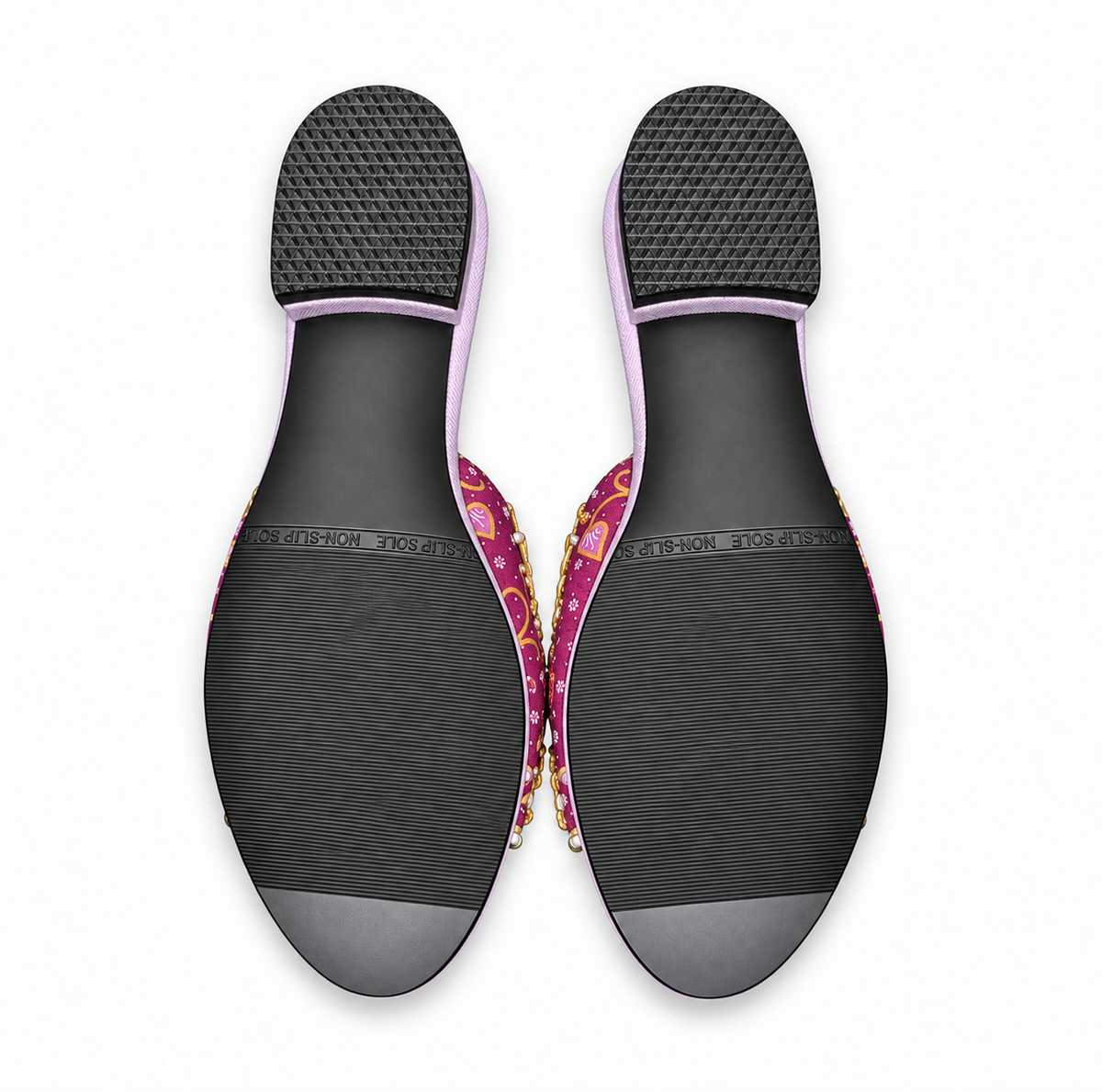 (FPUR-ORRED) Purple Flats - Red Beaded Orchid