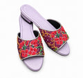 (FPUR-ORRED) Purple Flats - Red Beaded Orchid