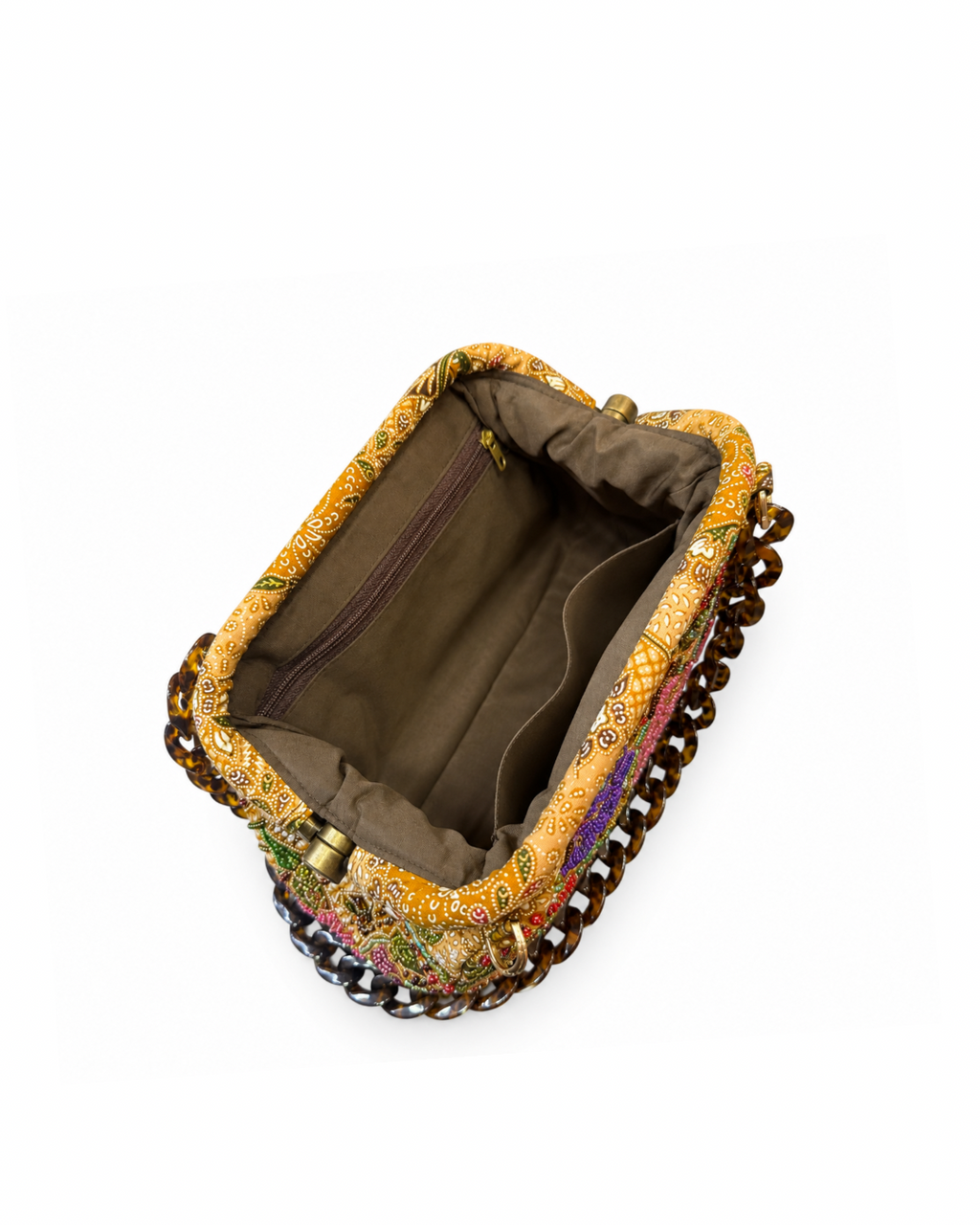 (SHBSRDB-BEI-PFPNKPUR) Beige Small Round Doctor Bag Pink Purple Peony Flower