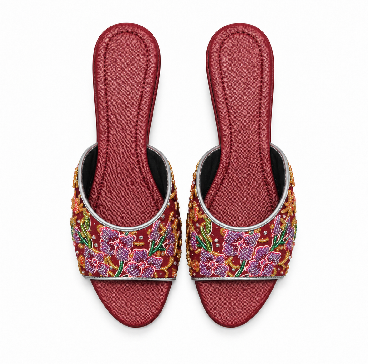 (HMAR-ORPUR) Maroon Heels - Purple Beaded Orchid