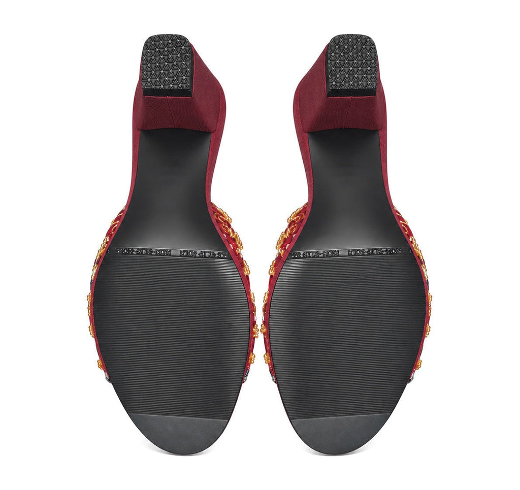 (HMAR-ORPUR) Maroon Heels - Purple Beaded Orchid