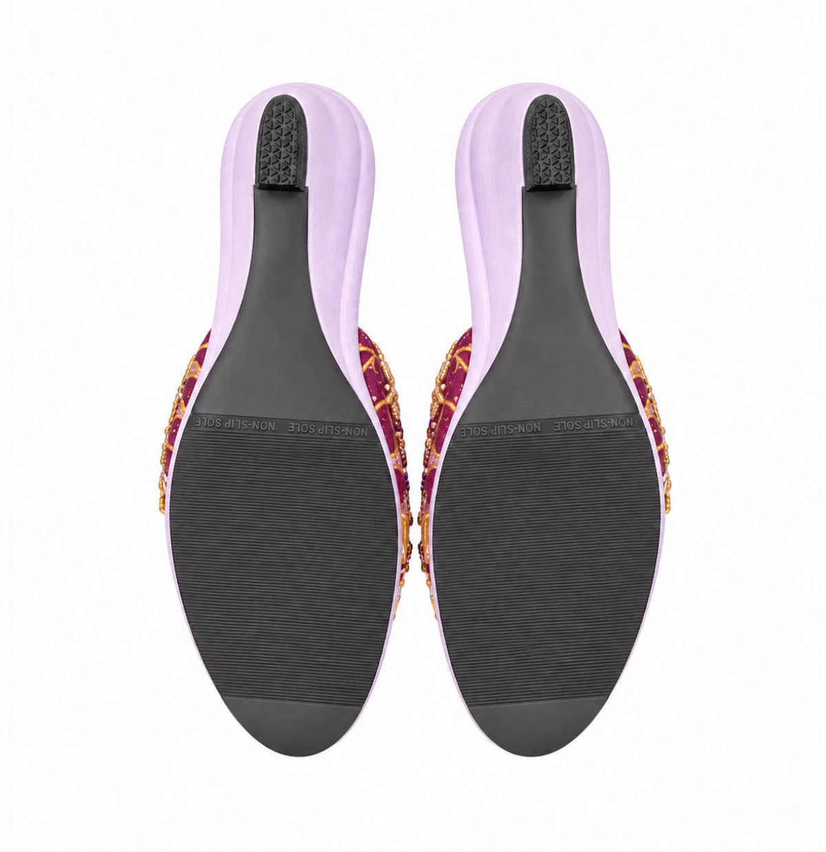 (WPUR-ORRED) Purple Wedges - Red Beaded Orchid