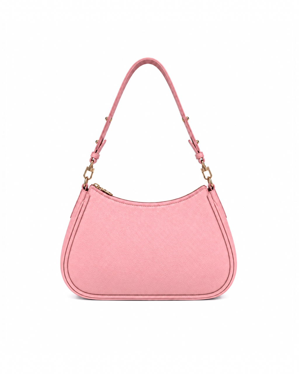 (SHBLSB-LPN-PFYLWPNK) Light Pink Leather Shoulder Bag Yellow Pink Peony Flower