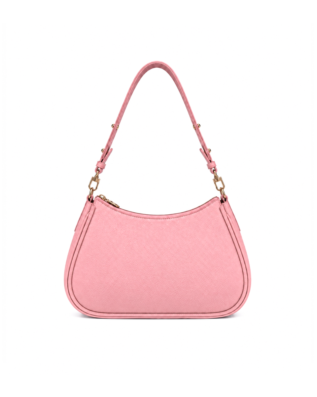 (SHBLSB-LPN-PFYLWPNK) Light Pink Leather Shoulder Bag Yellow Pink Peony Flower