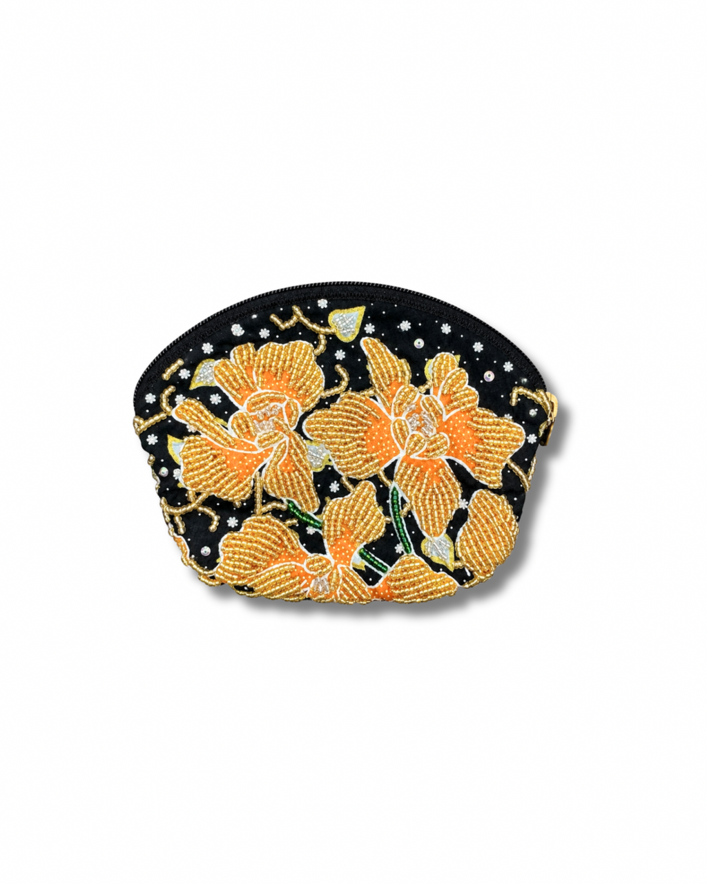 Orchid Fan-Shape Coin Pouch