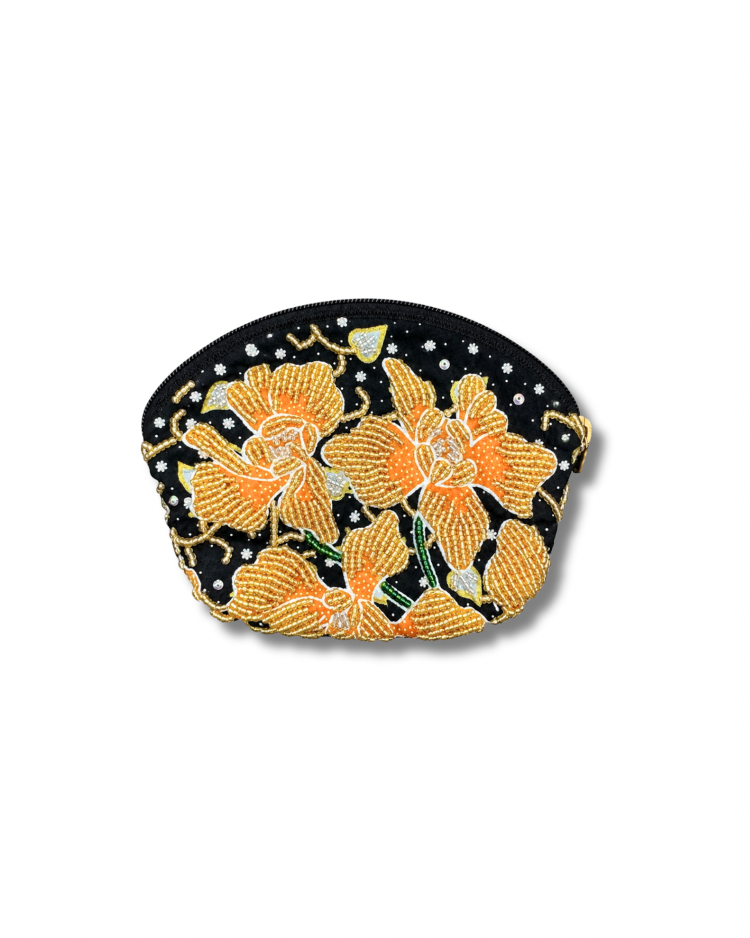 Orchid Fan-Shape Coin Pouch