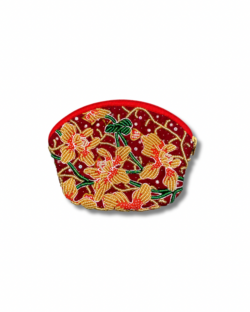 Orchid Fan-Shape Coin Pouch