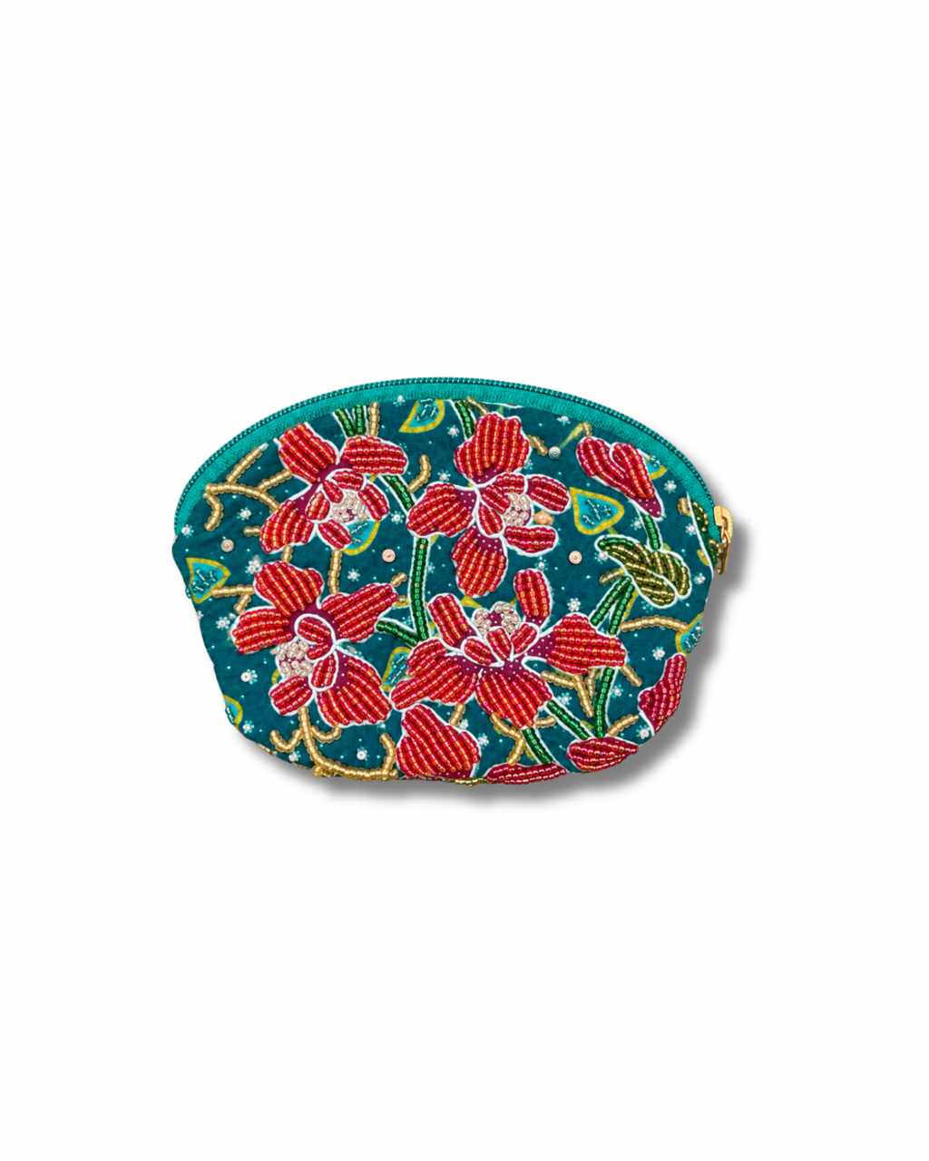 Orchid Fan-Shape Coin Pouch