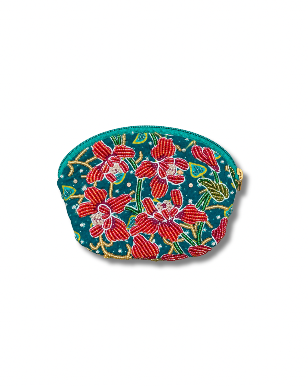 Orchid Fan-Shape Coin Pouch