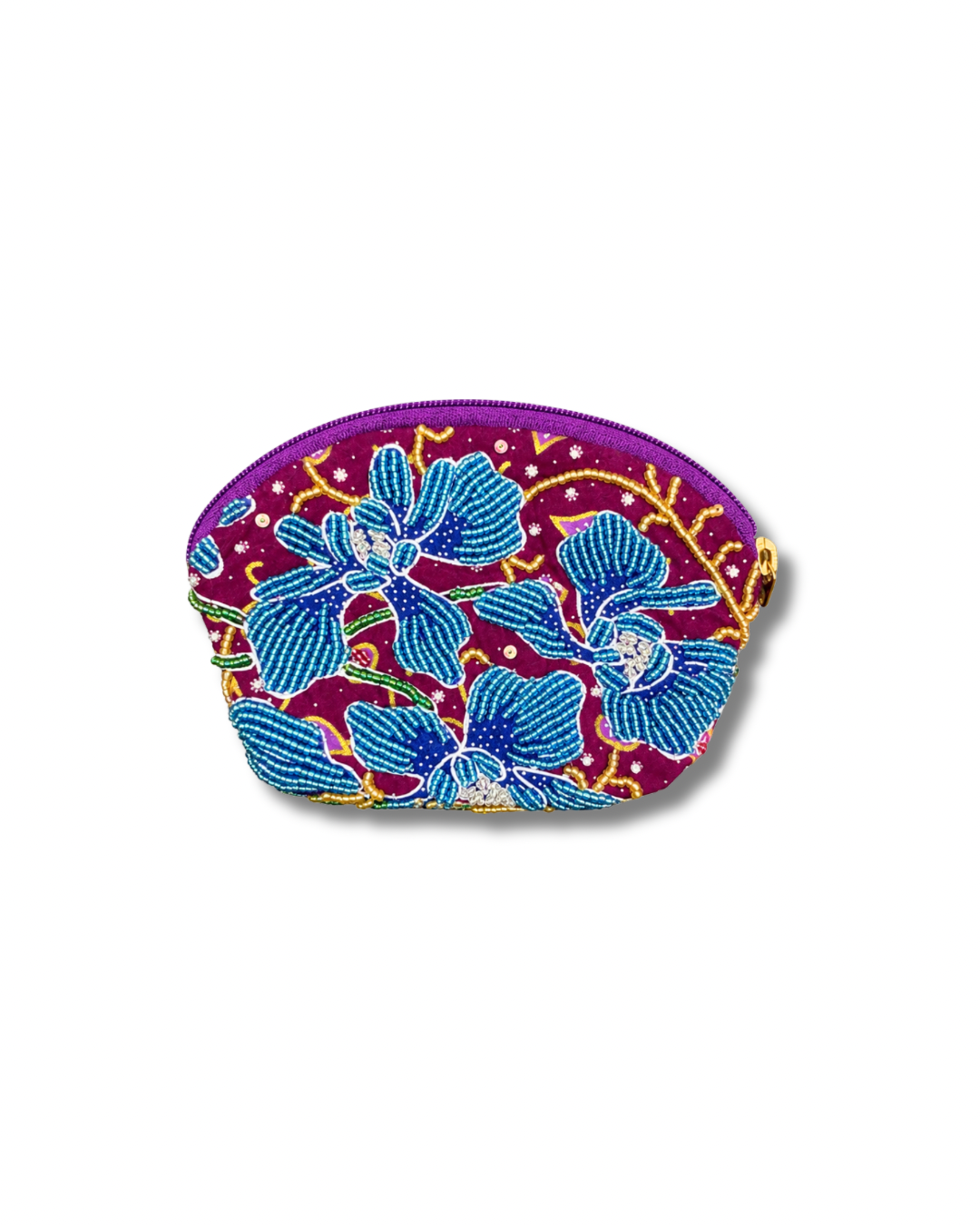 Orchid Fan-Shape Coin Pouch