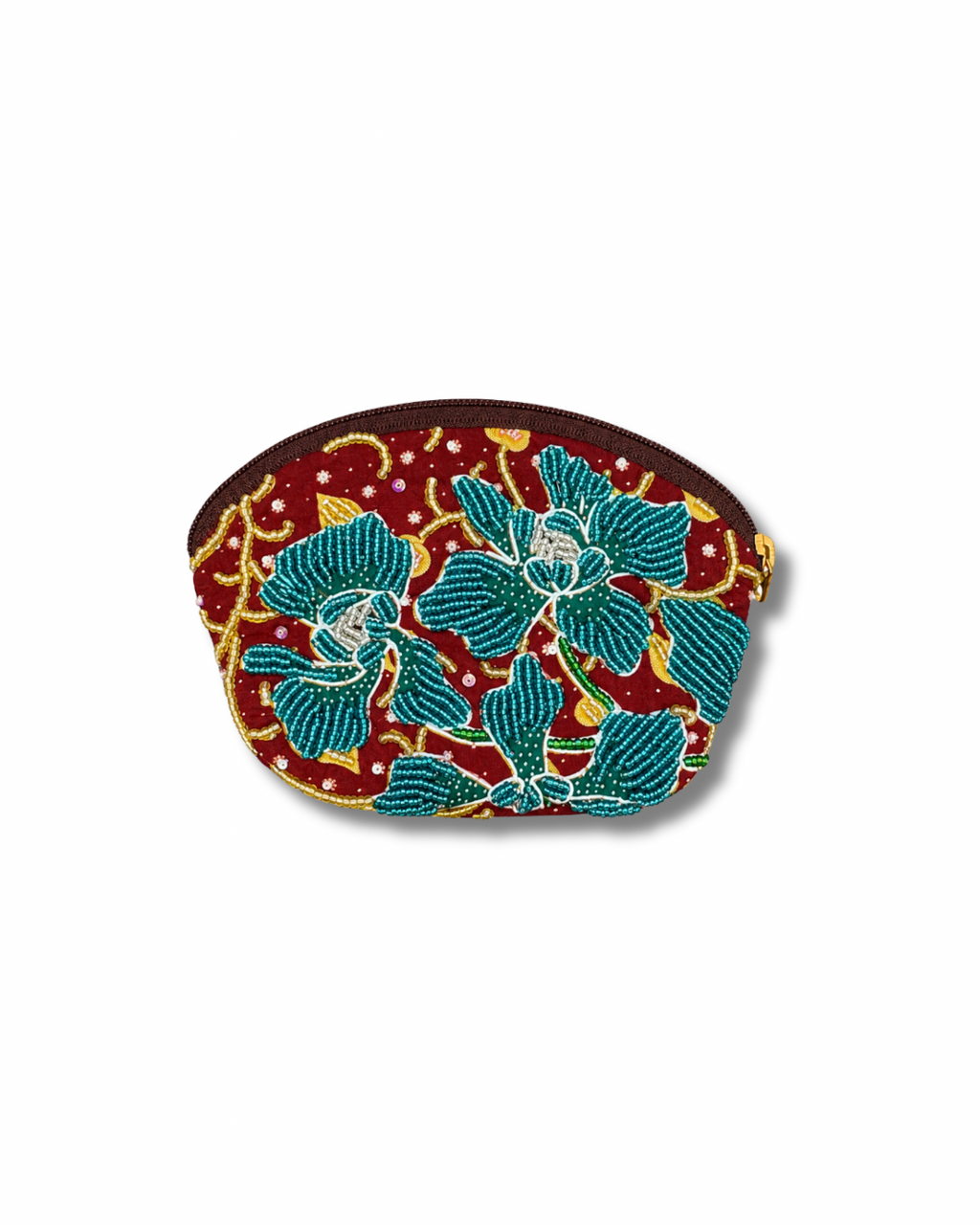 Orchid Fan-Shape Coin Pouch