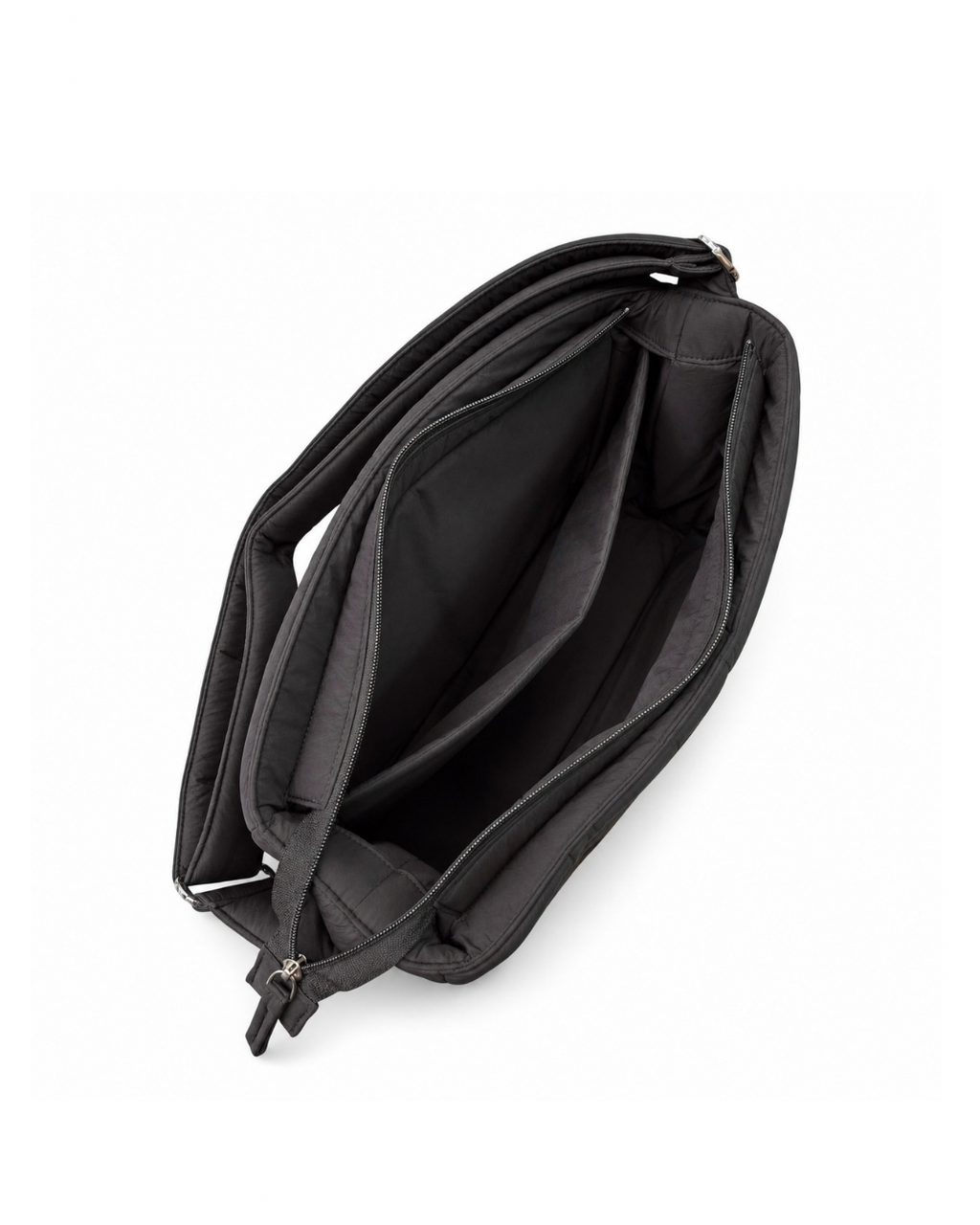 (LTBPEWTB-BLK-PP) Black Puffer Pineapple Peony Embroidery Shoulder & Crossbody Work Tote Bag