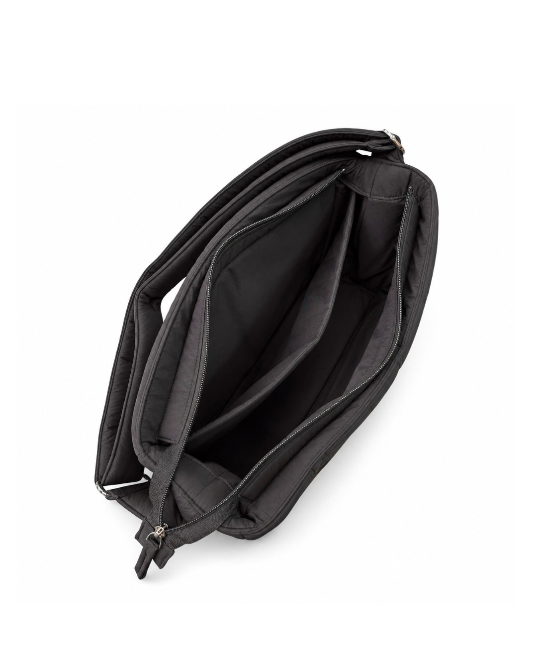 (LTBPEWTB-BLK-PP) Black Puffer Pineapple Peony Embroidery Shoulder & Crossbody Work Tote Bag