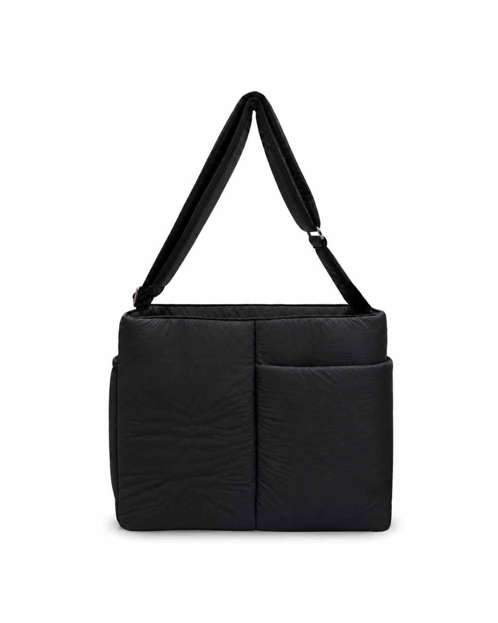 (LTBPEWTB-BLK-GF) Black Puffer Goldfish Embroidery Shoulder & Crossbody Work Tote Bag