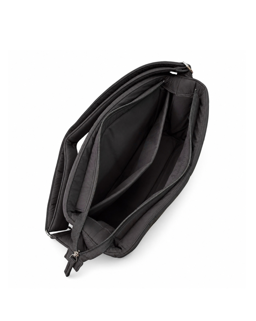 (LTBPEWTB-BLK-FF) Black Puffer Flower Fish Embroidery Shoulder & Crossbody Work Tote Bag