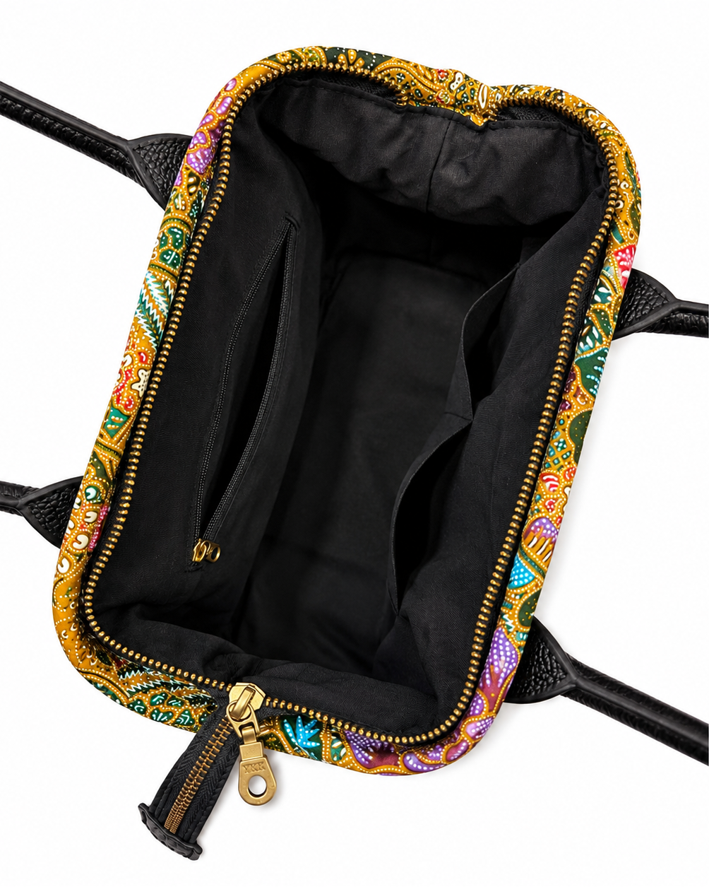 (SHBLDB-BLK-PF) Black Leather Doctor Bag Peony Flower