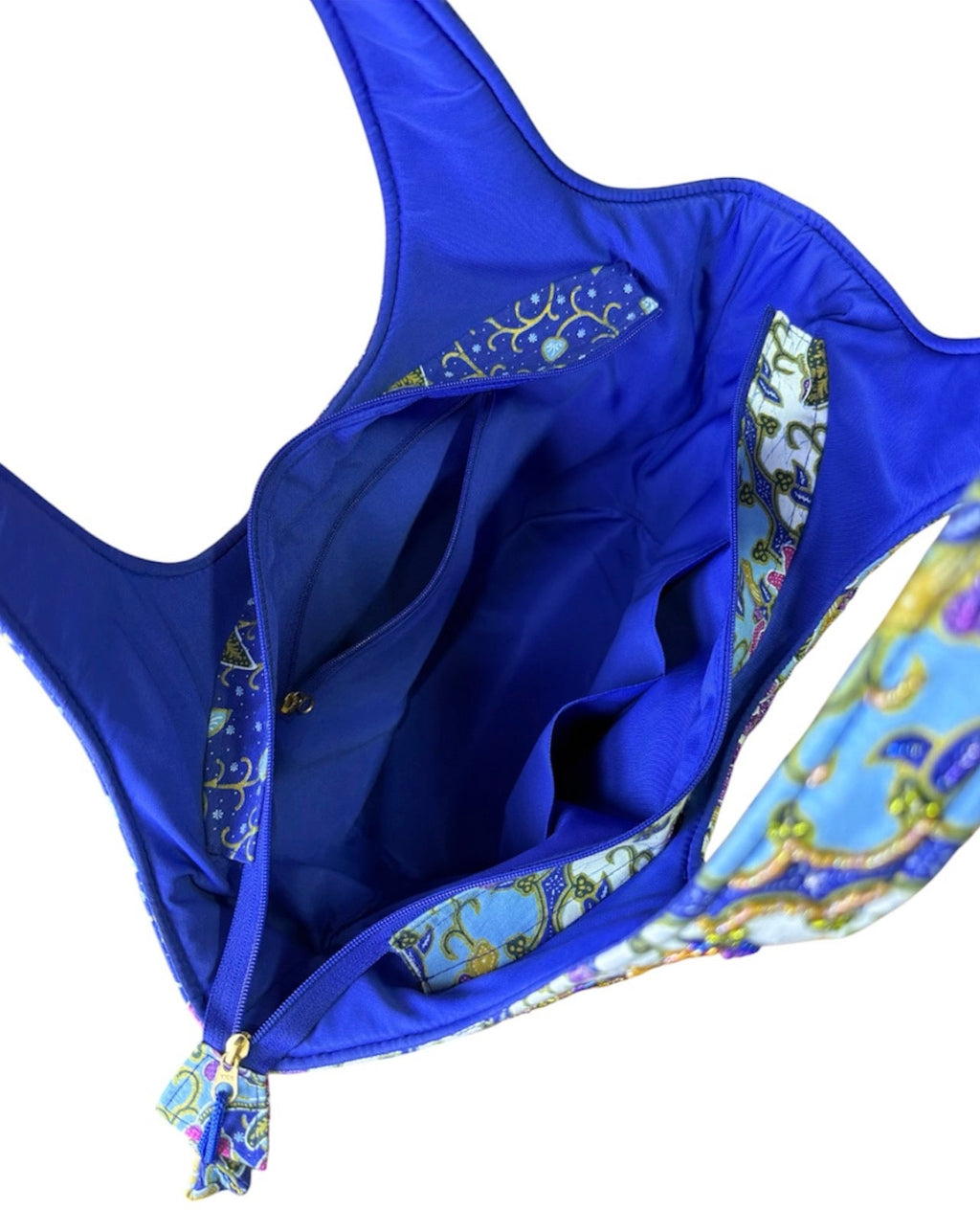 (TTCOTB-ORPNKPUR-BLU) Pink Purple Orchid Blue Oval Tote Bag