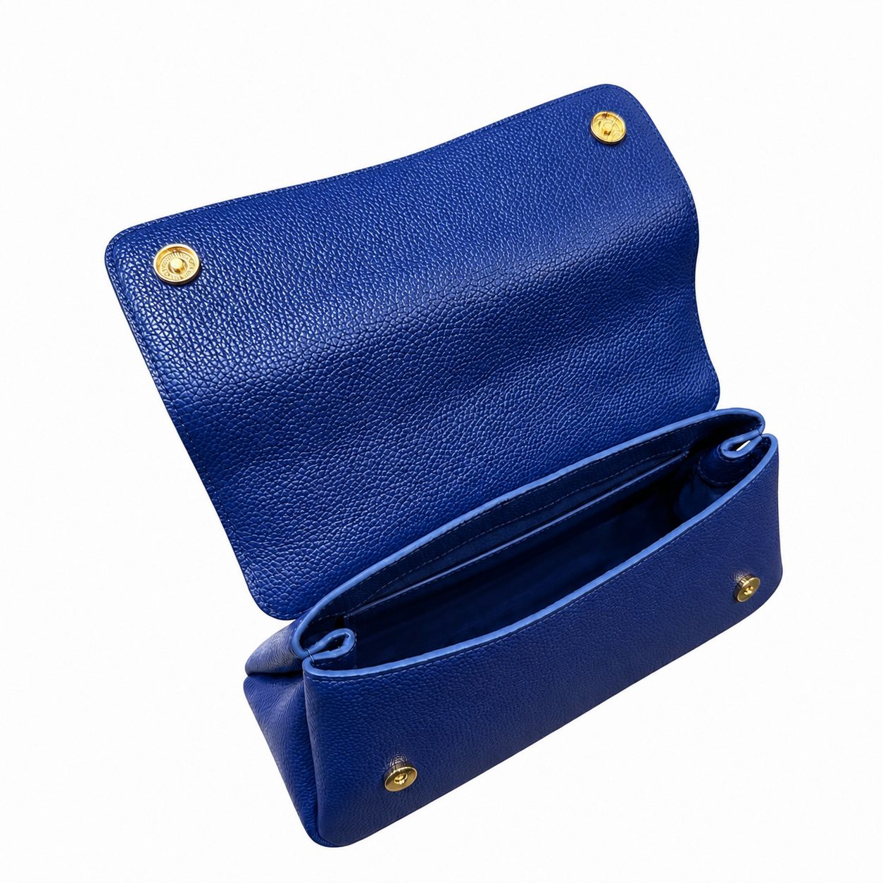 (CBLGB-PFTURORG-BLU) Turquoise Orange Peony Flower Blue Leather Gusset Shoulder & Crossbody Bag