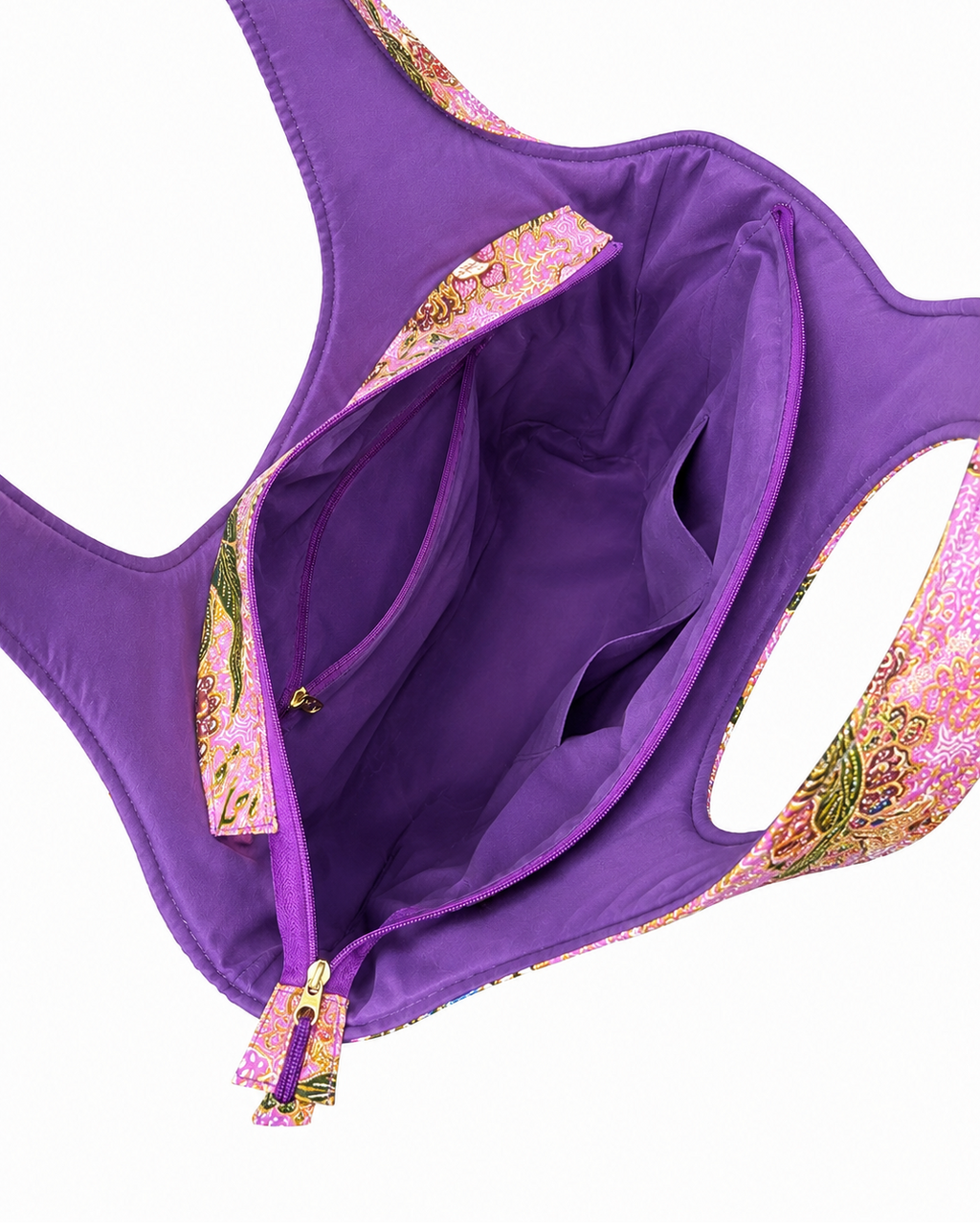 (TTCOTB-PUR-PF) Purple Oval Tote Bag Peony Flower