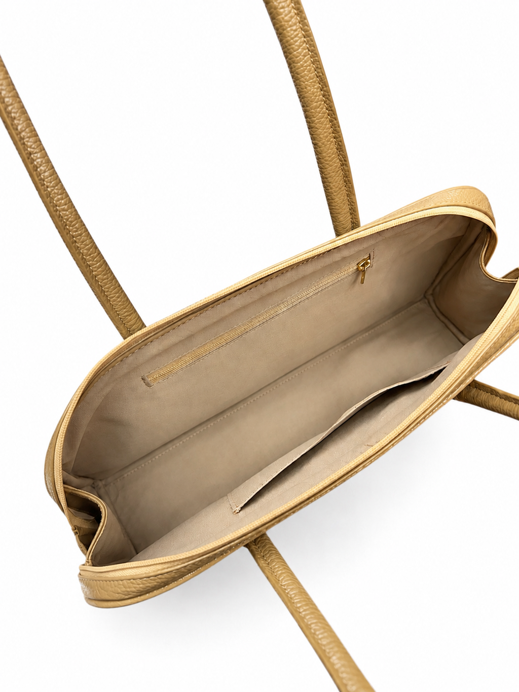 (TTCLBB-CC-BEI) Beige Uniform Leather Boston Bag