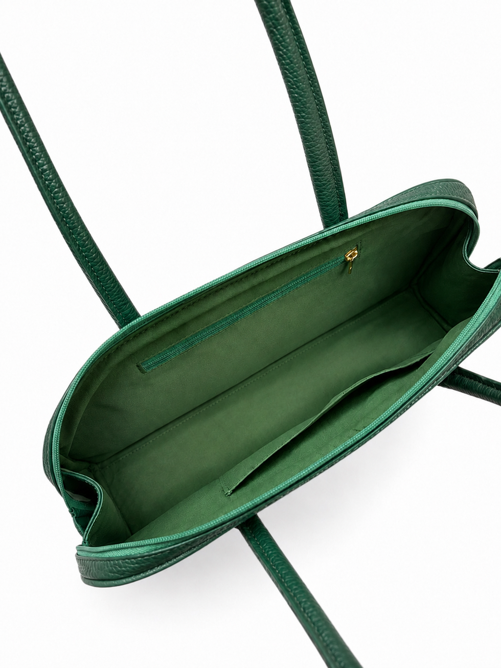 (TTCLBB-PF-GRN) Green Flower Leather Boston Bag