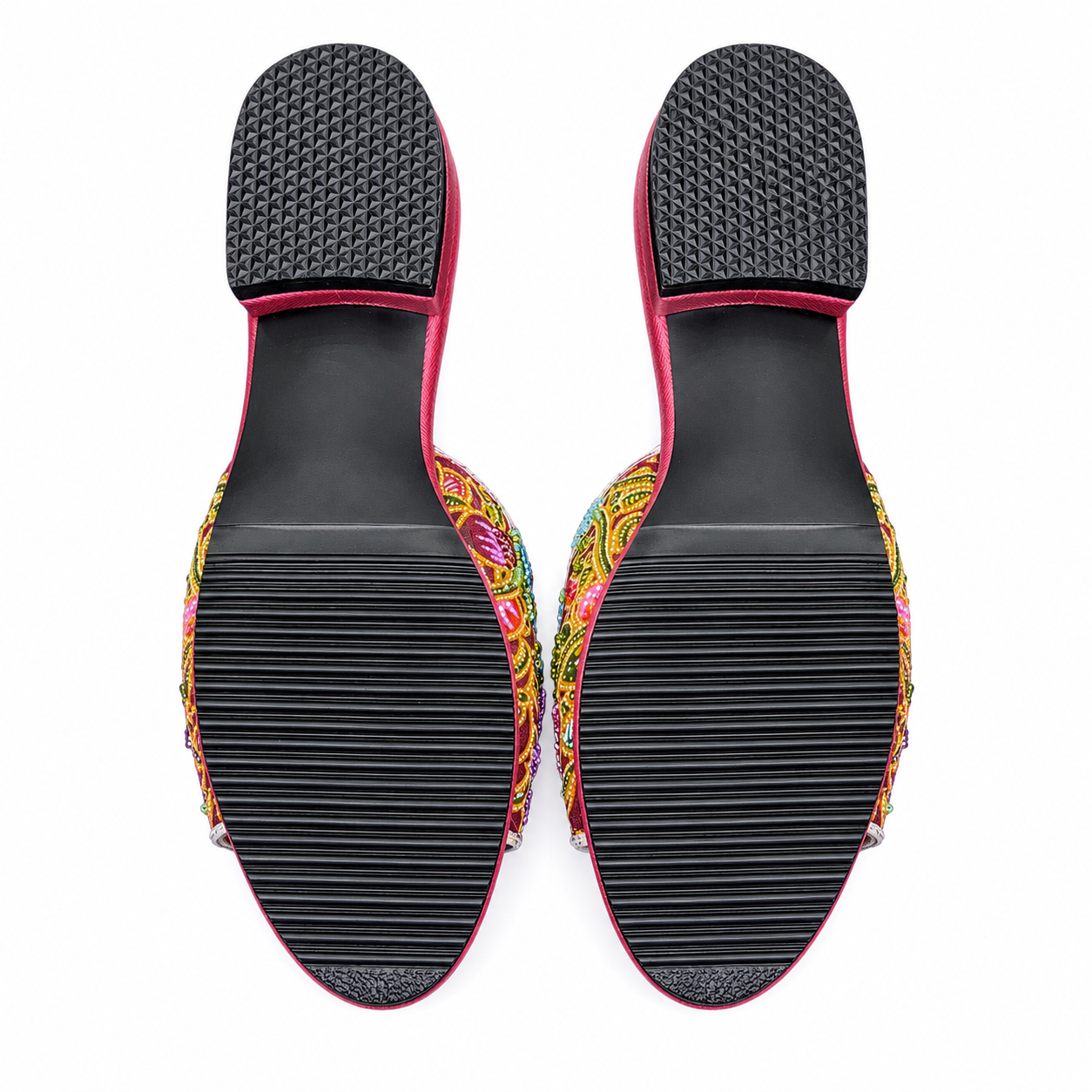 (FM-FLOPU) Maroon Flats - Purple Beaded Flower