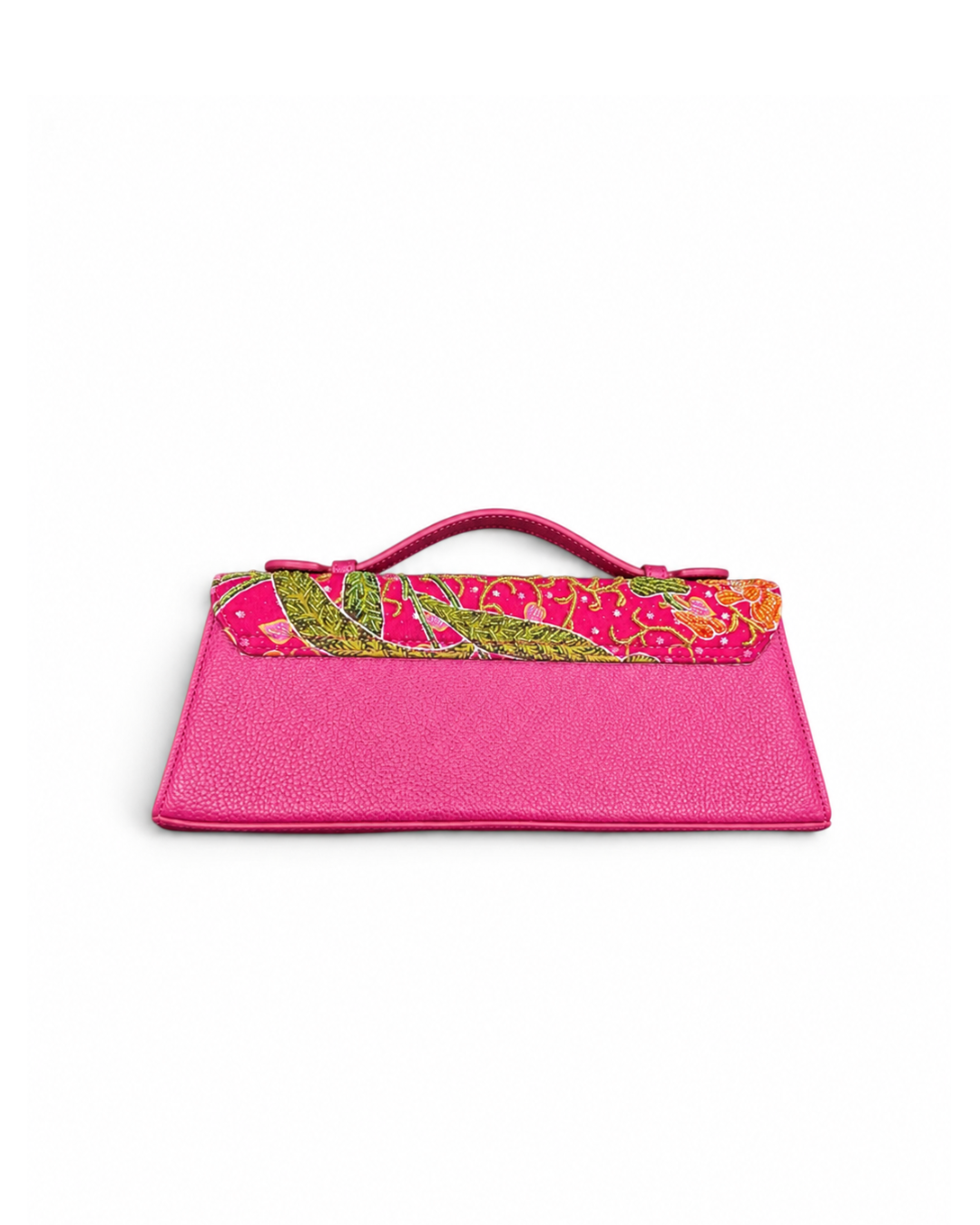 (TTCLTB-ORBLUORG-PNK) Blue Orange Orchid Pink Leather Trapeze Bag