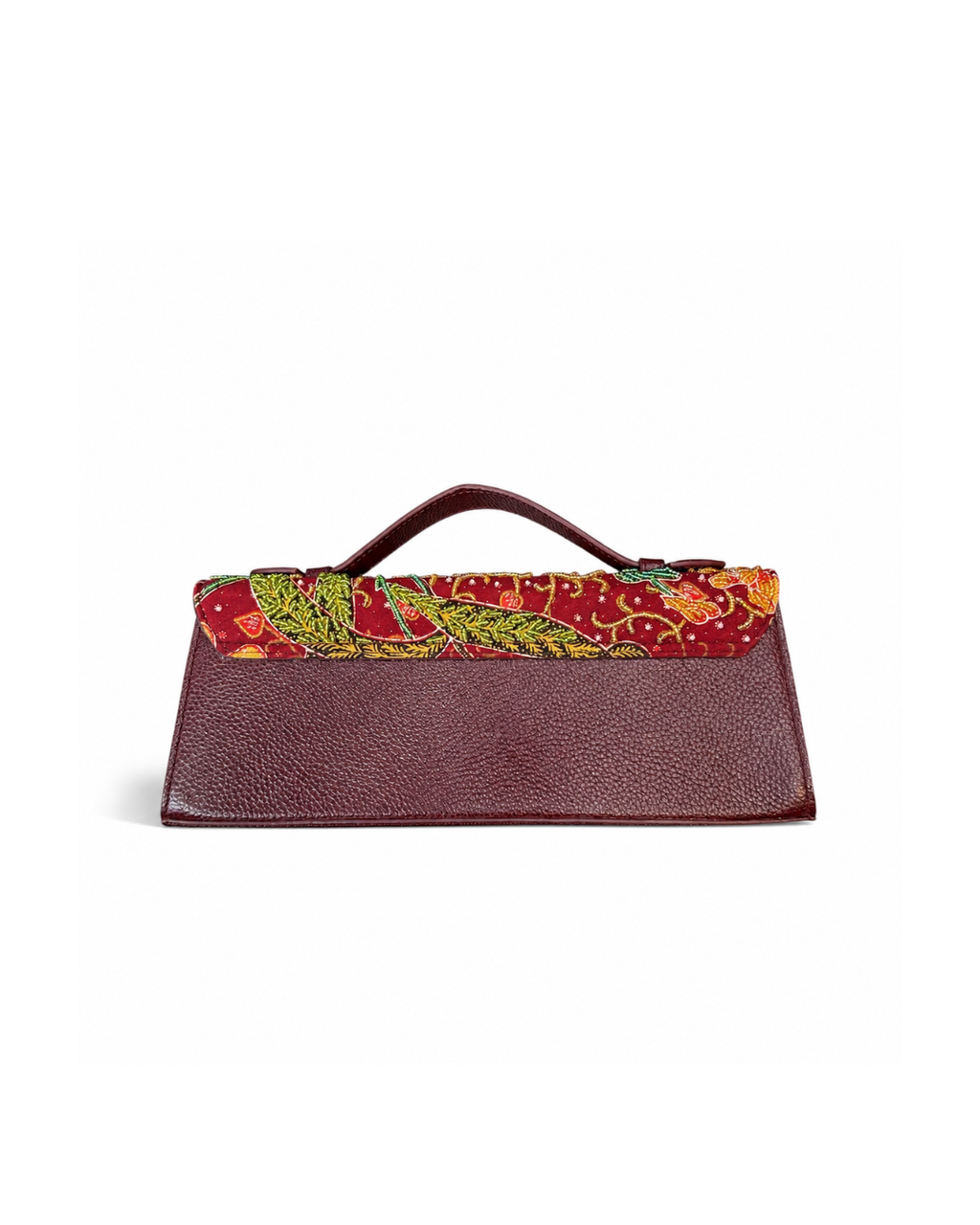 (TTCLTB-ORORGPUR-MAR) Orange Purple Orchid Maroon Leather Trapeze Bag