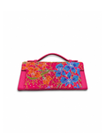 (TTCLTB-ORBLUORG-PNK) Blue Orange Orchid Pink Leather Trapeze Bag