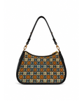 (SHBLSB-PT-BLK) Black Uniform Peranakan Tiles Leather Shoulder Bag
