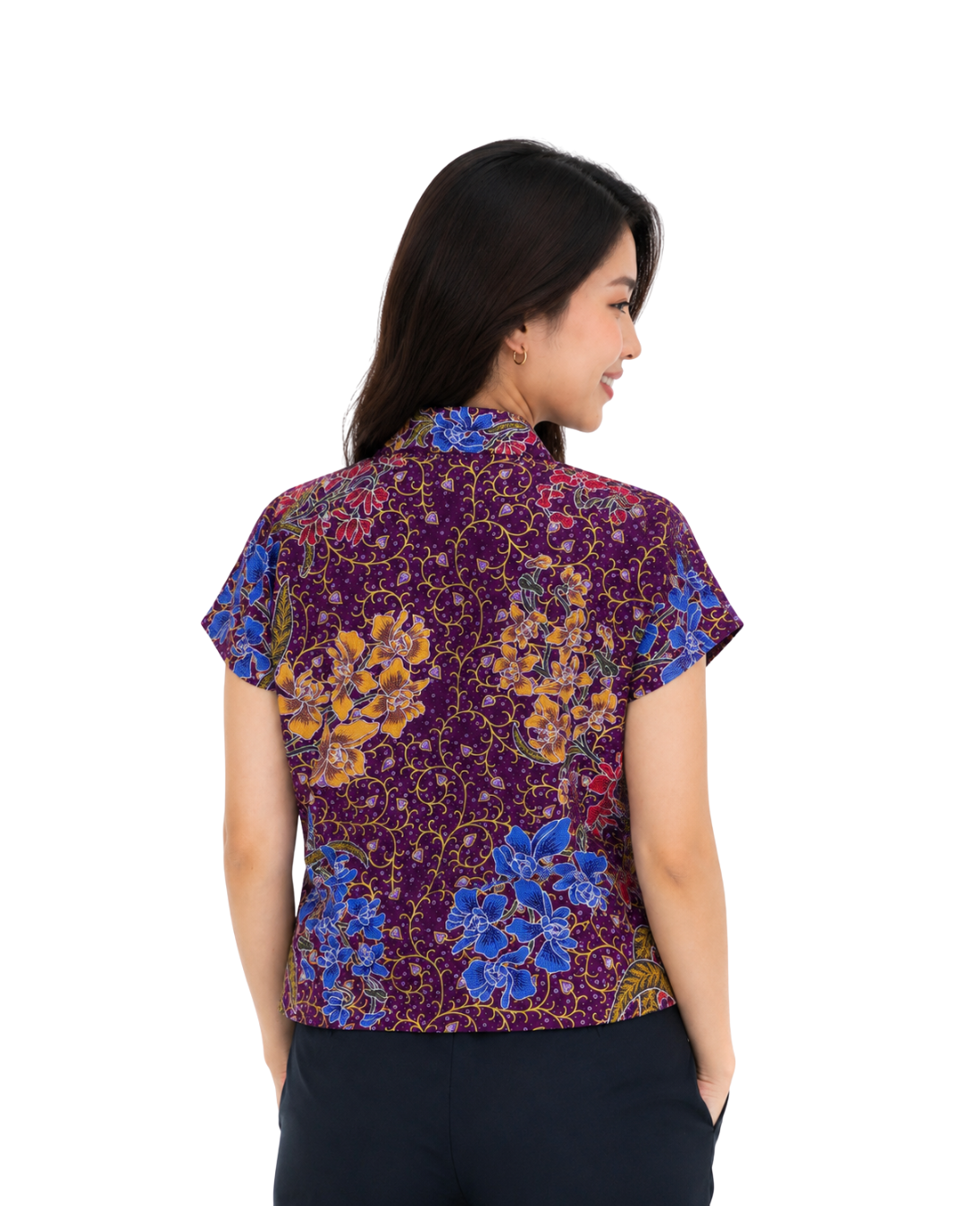 (TKB-OR-PUR) Purple Orchid Kimono Blouse