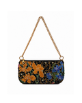 (SHBMLPB-ORYLWBLU-BLK) Yellow Blue Orchid Black Medium Leather Pochette Bag