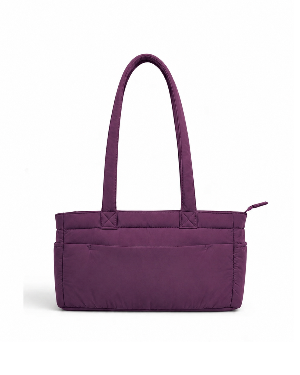(TTCPEBB-FF-DPU) Dark Purple Puffer Flower Fish Embroidery Boston Bag