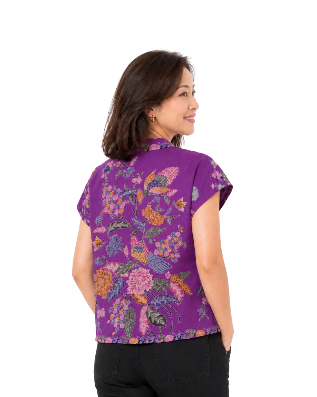 (TKB-PH-LPU) Light Purple Phoenix Kimono Blouse