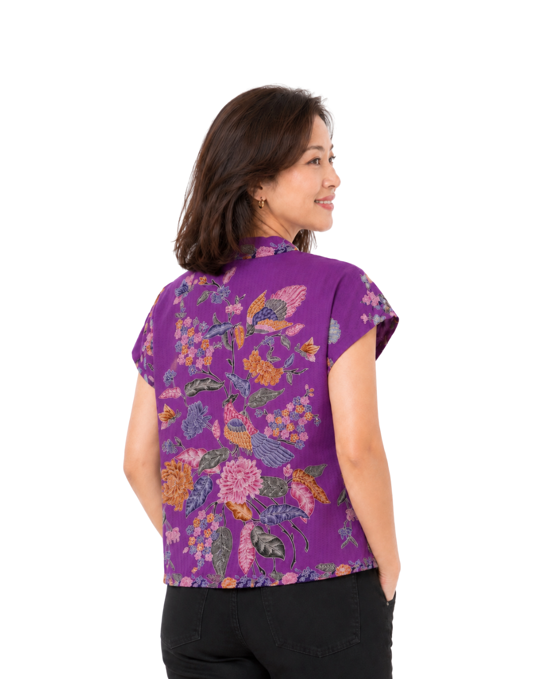 (TKB-PH-LPU) Light Purple Phoenix Kimono Blouse