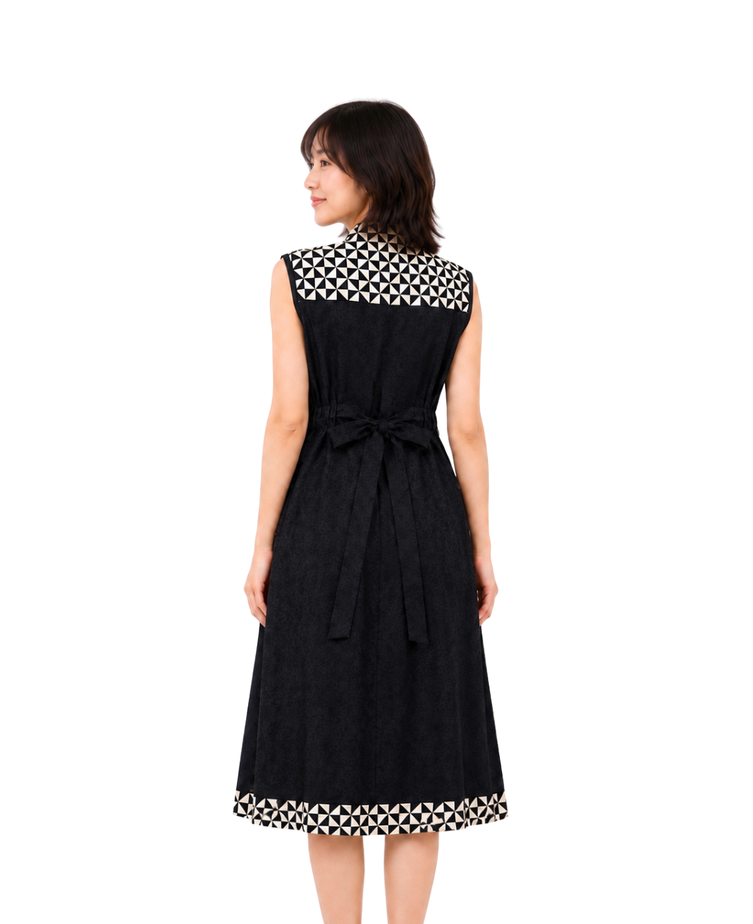 (DCD-OR-BLK) Orchid Black Cheongsam Dress