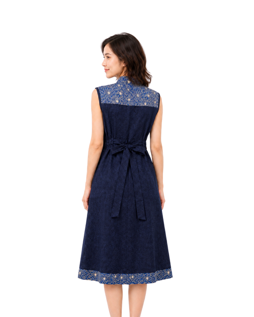 (DCD-OR-BLU) Orchid Blue Cheongsam Dress