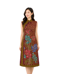 (DCD-ORREDTURBLU-MAR) Red Turquoise Blue Orchid Maroon Cheongsam Dress