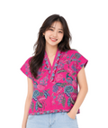(TKB-PH-PNK) Pink Phoenix Kimono Blouse