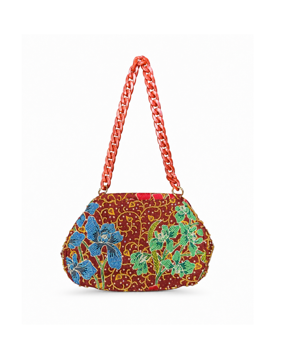 (SHBSRDB-OR-MAR) Maroon Orchid Small Round Doctor Bag