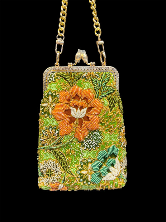 Beaded Phone Kisslock Pouch