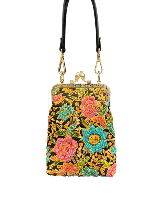 Beaded Phone Kisslock Pouch