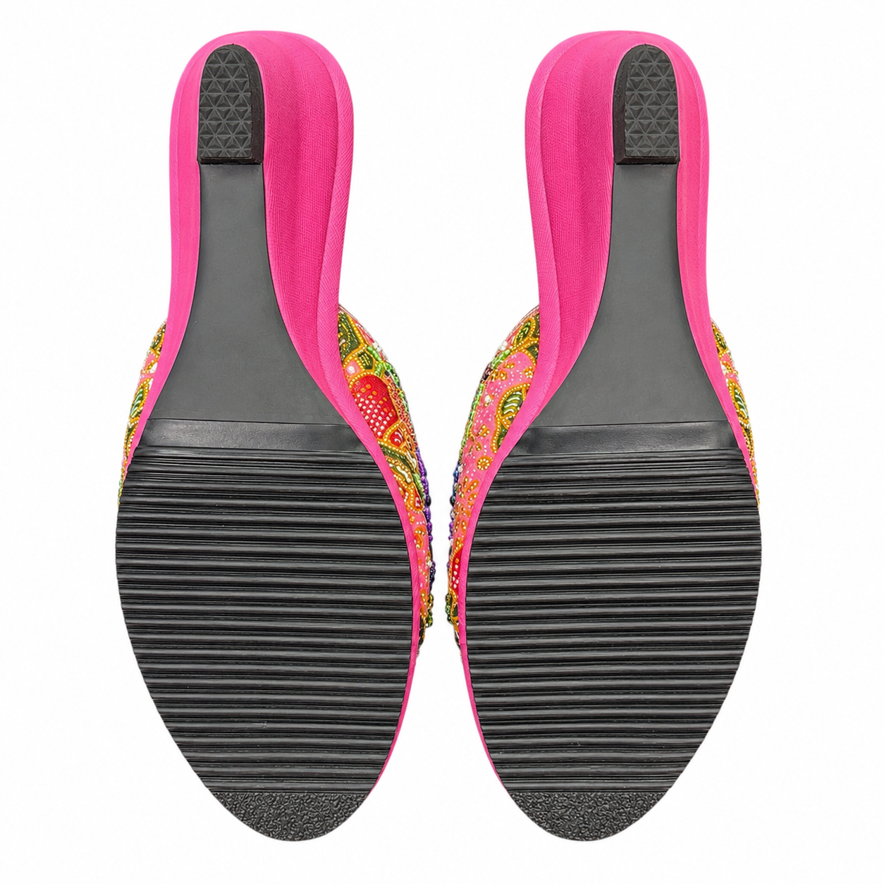 (WPI-FLOPU) Pink Wedges - Purple Beaded Flower