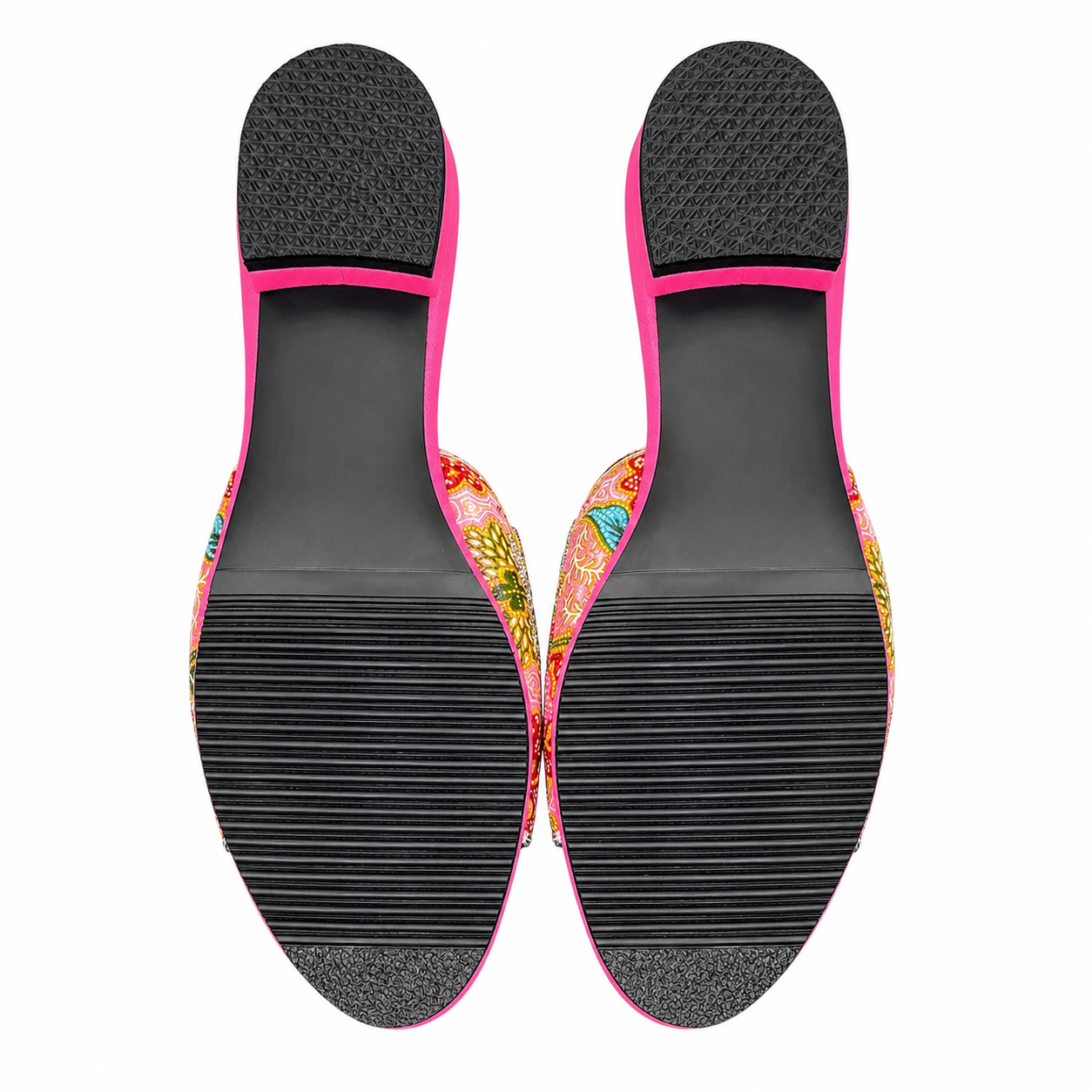 (FPI-FLOR) Pink Flats - Red Beaded Flower