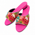 (FPI-FLOR) Pink Flats - Red Beaded Flower