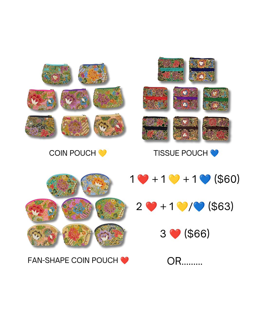 Peranakan Batik Trio Pouch Series (Blind Box)
