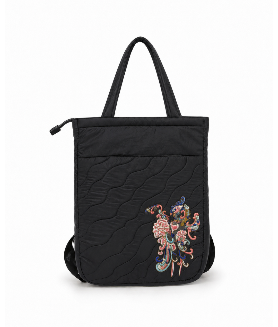 (LTBPELBP-PH-BLK) Black Puffer Phoenix Embroidery Laptop Backpack